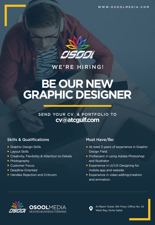 Osool Media hiring for a Graphic Designer