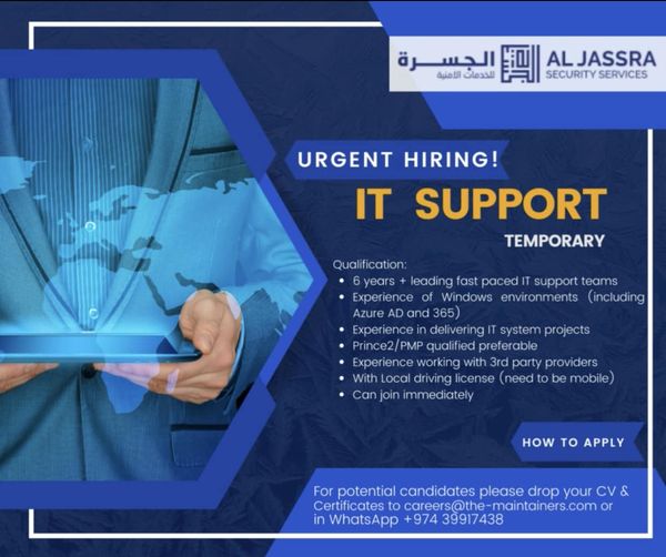 Hiring for IT Support Position in Qatar