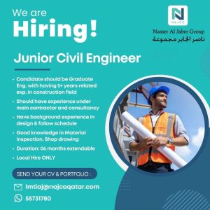 Hiring: Junior Civil Engineer in Qatar