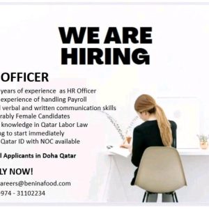 Hiring HR Officer in Qatar