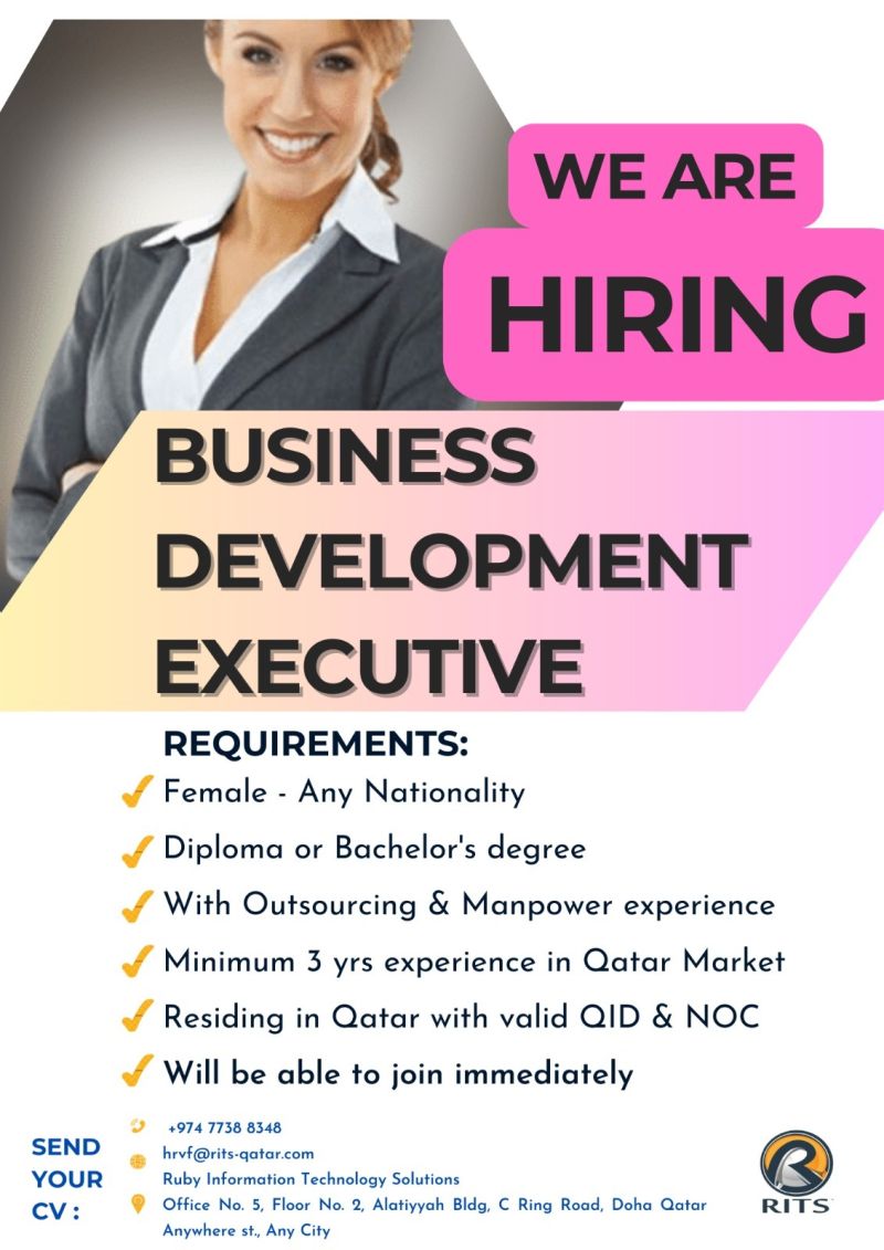 RITS Hiring Business Development Executive in Qatar | Qatarjobfinder.com